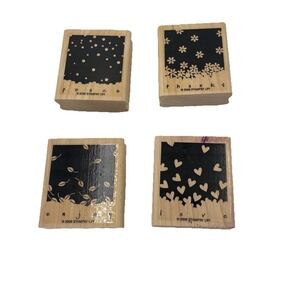 STAMPIN UP Rubber Stamp Set 2006 Gently Falling Set of 4- Thanks, Peace, Love…